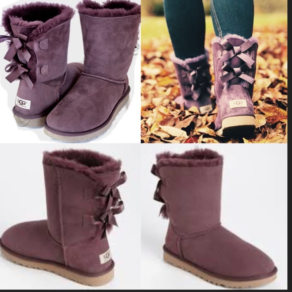 maroon uggs with bows